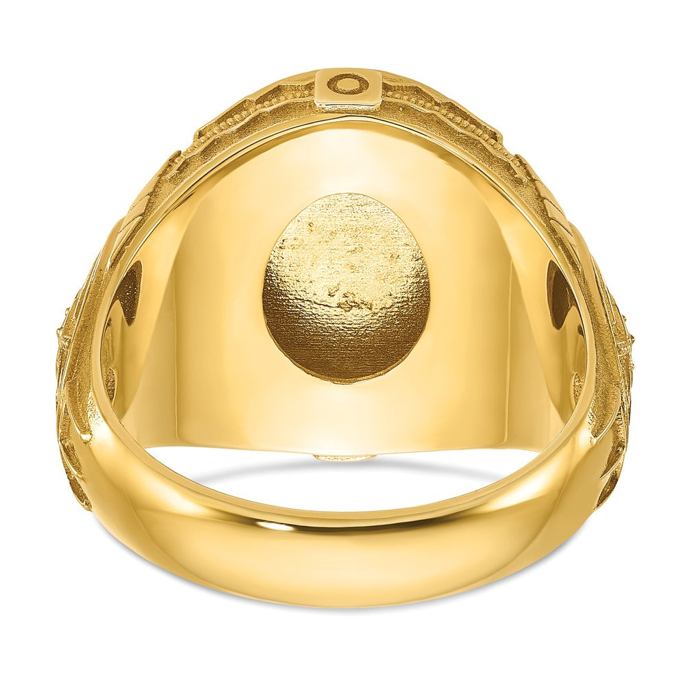 14k IBGoodman 18.5x15.75mm Men's Round Signet Ring