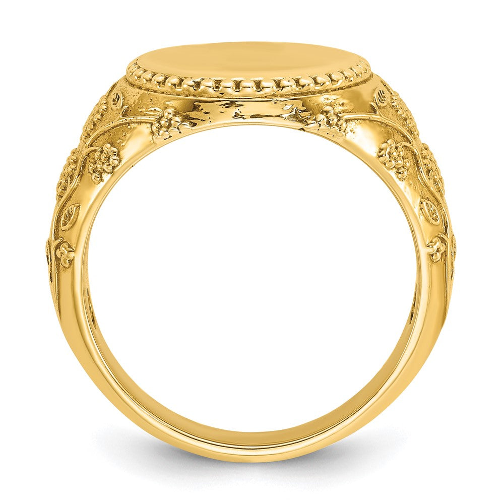 10k IBGoodman 12.5x12.5mm Men's Round Signet Ring