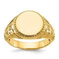 10k IBGoodman 12.5x12.5mm Men's Round Signet Ring