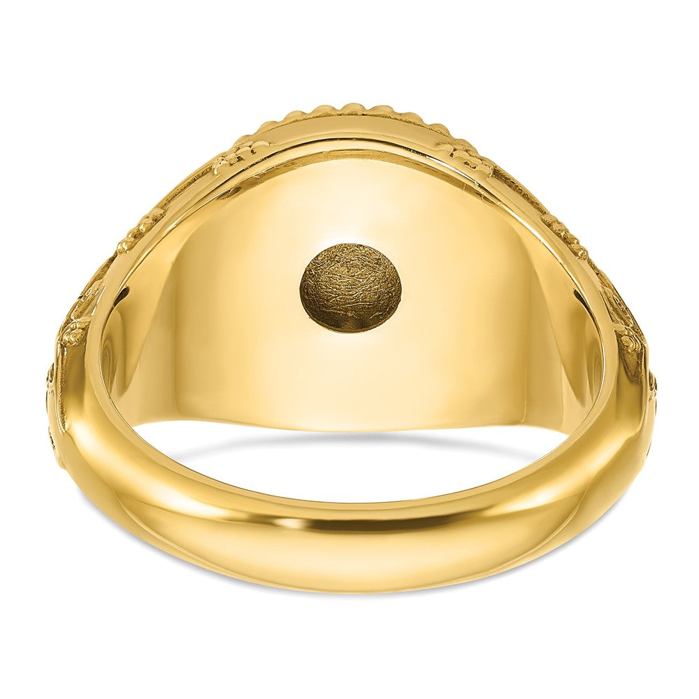 14k IBGoodman 12.5x12.5mm Men's Round Signet Ring