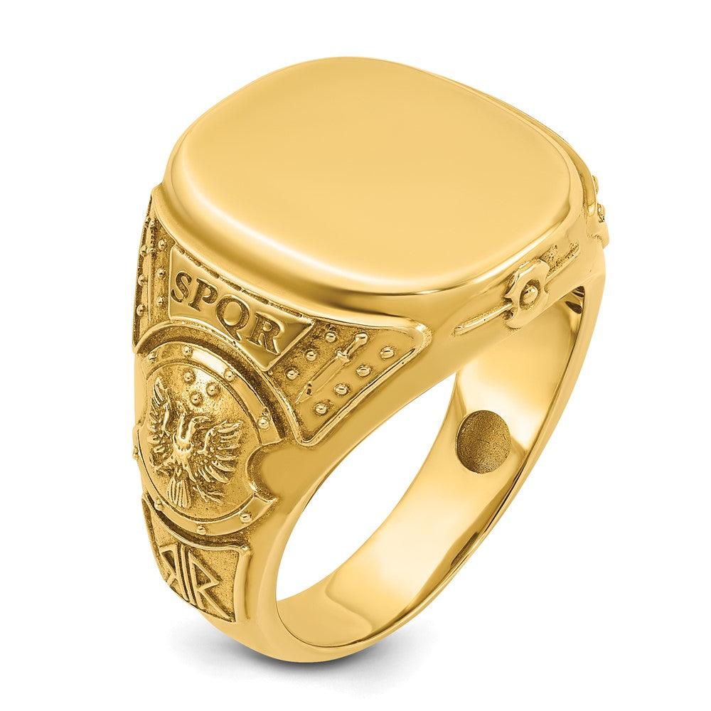 10k IBGoodman 16.5x14.8mm Men's Cushion Signet Ring