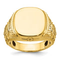 10k IBGoodman 16.5x14.8mm Men's Cushion Signet Ring