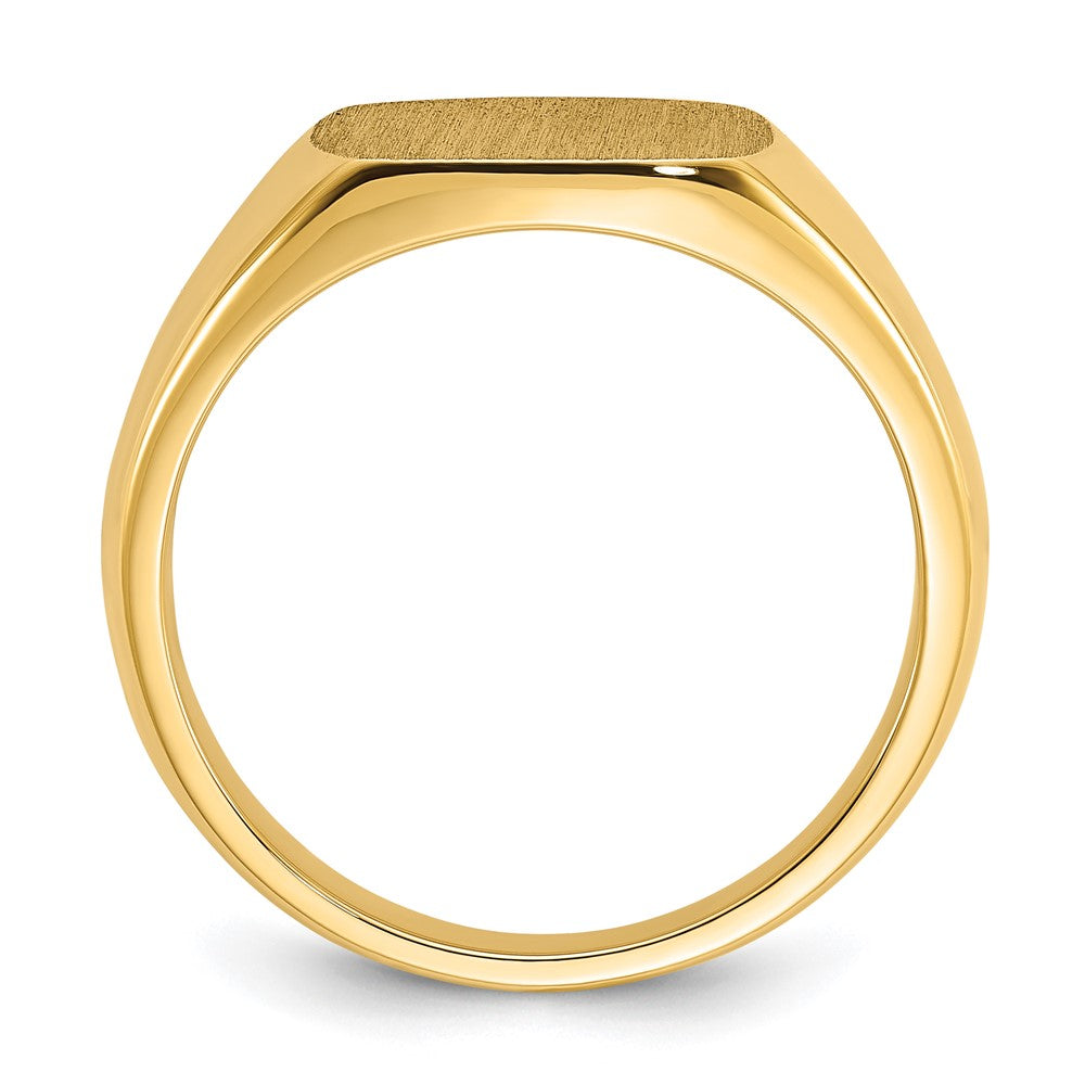 14k IBGoodman 12x12mm Men's Cushion Signet Ring