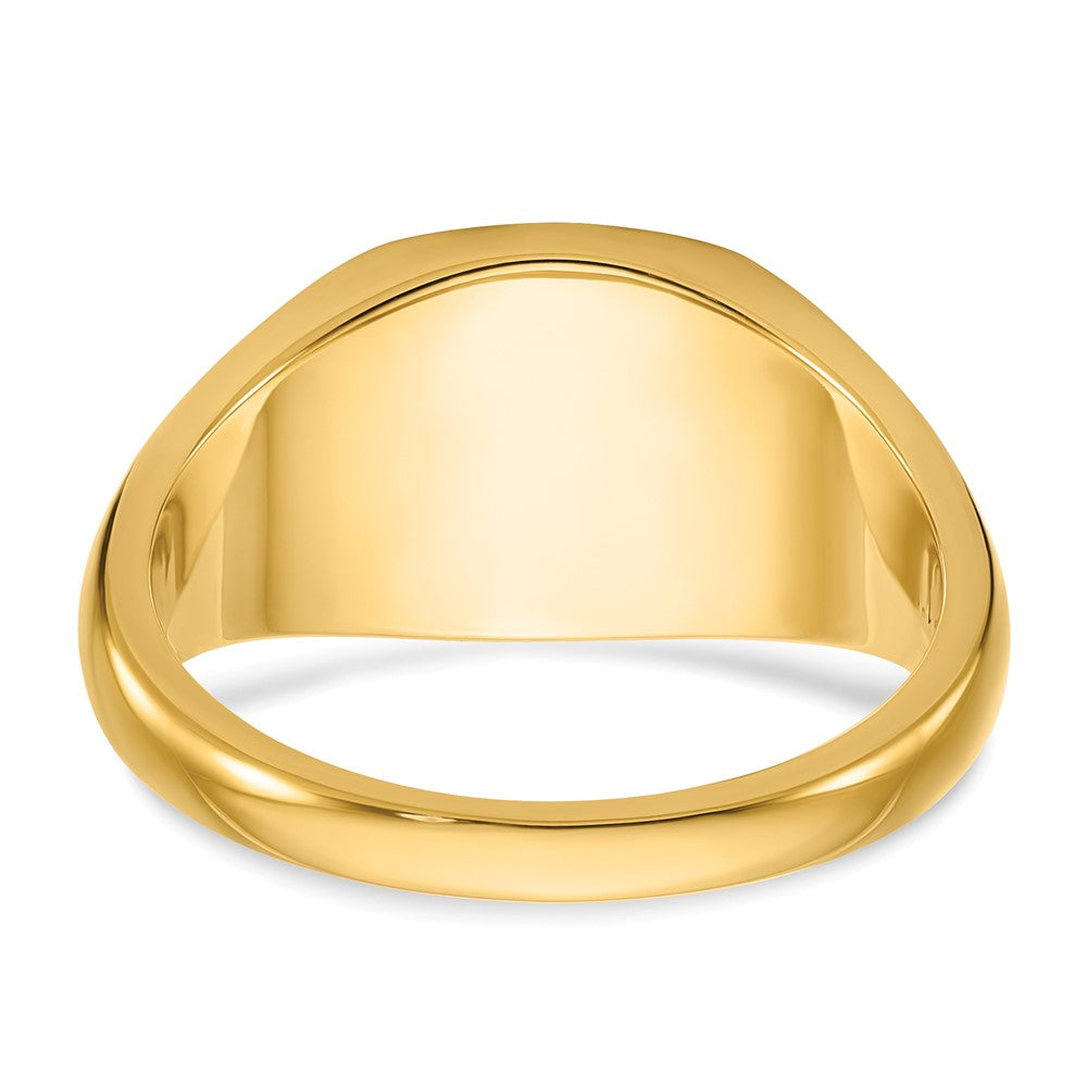14k IBGoodman 12x12mm Men's Cushion Signet Ring