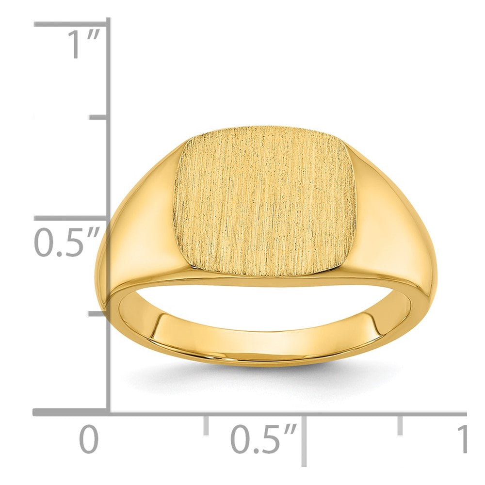14k IBGoodman 12x12mm Men's Cushion Signet Ring