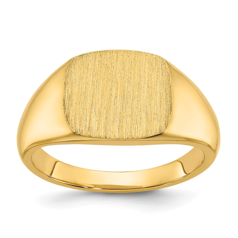 14k IBGoodman 12x12mm Men's Cushion Signet Ring