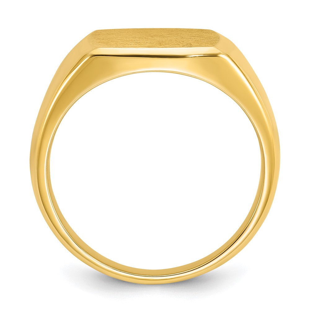 14k IBGoodman 14x14mm Men's Cushion Signet Ring