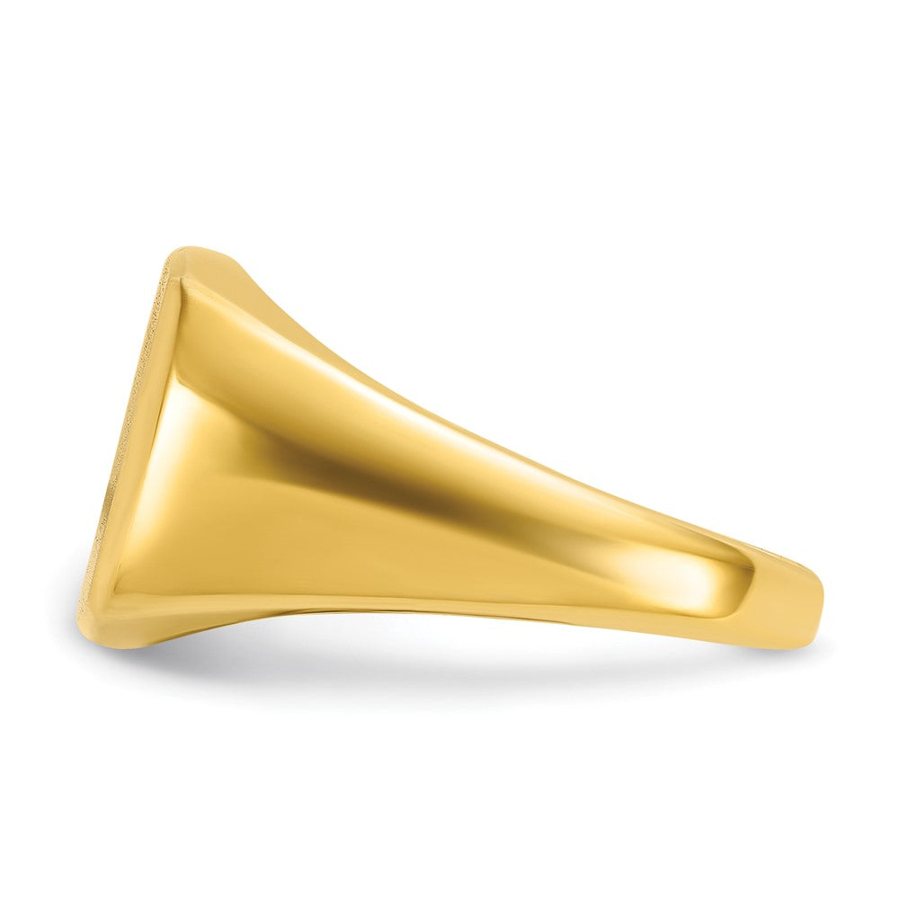 14k IBGoodman 14x14mm Men's Cushion Signet Ring