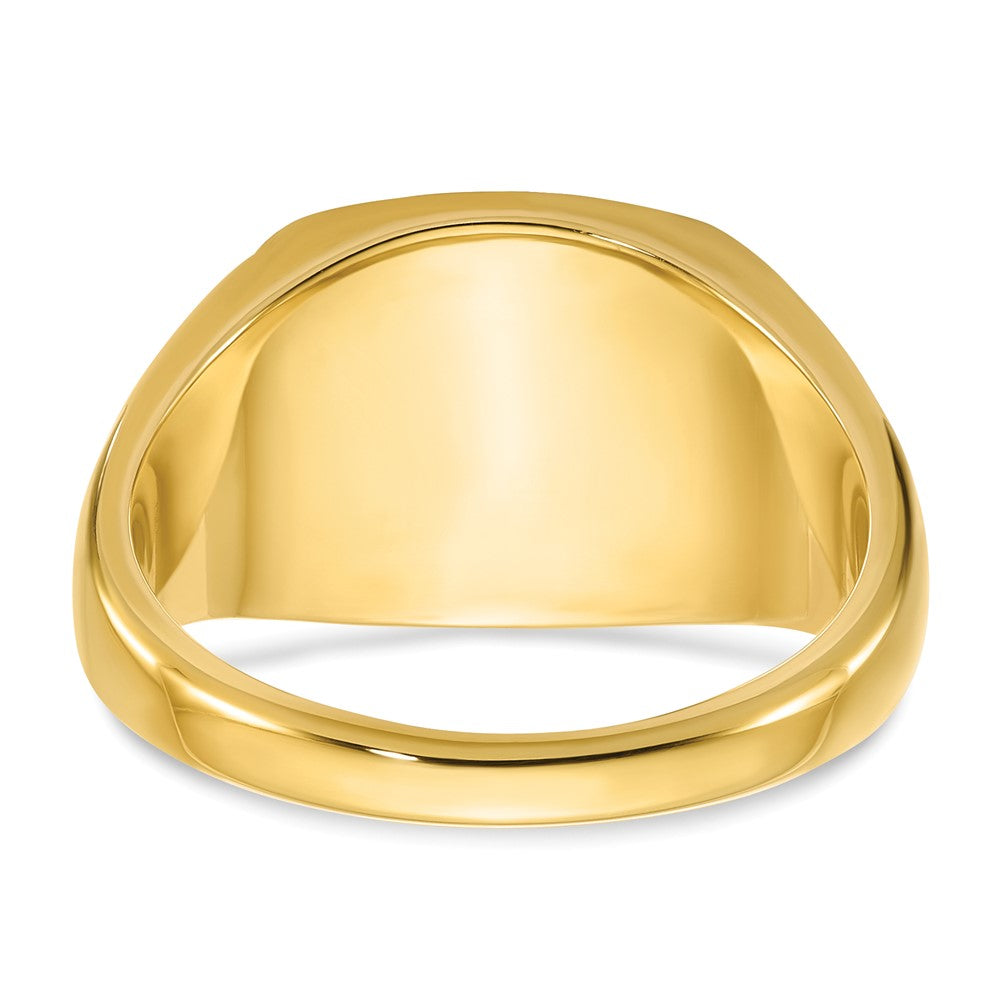 14k IBGoodman 14x14mm Men's Cushion Signet Ring