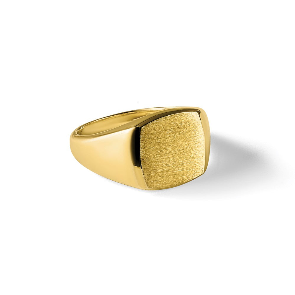 14k IBGoodman 14x14mm Men's Cushion Signet Ring
