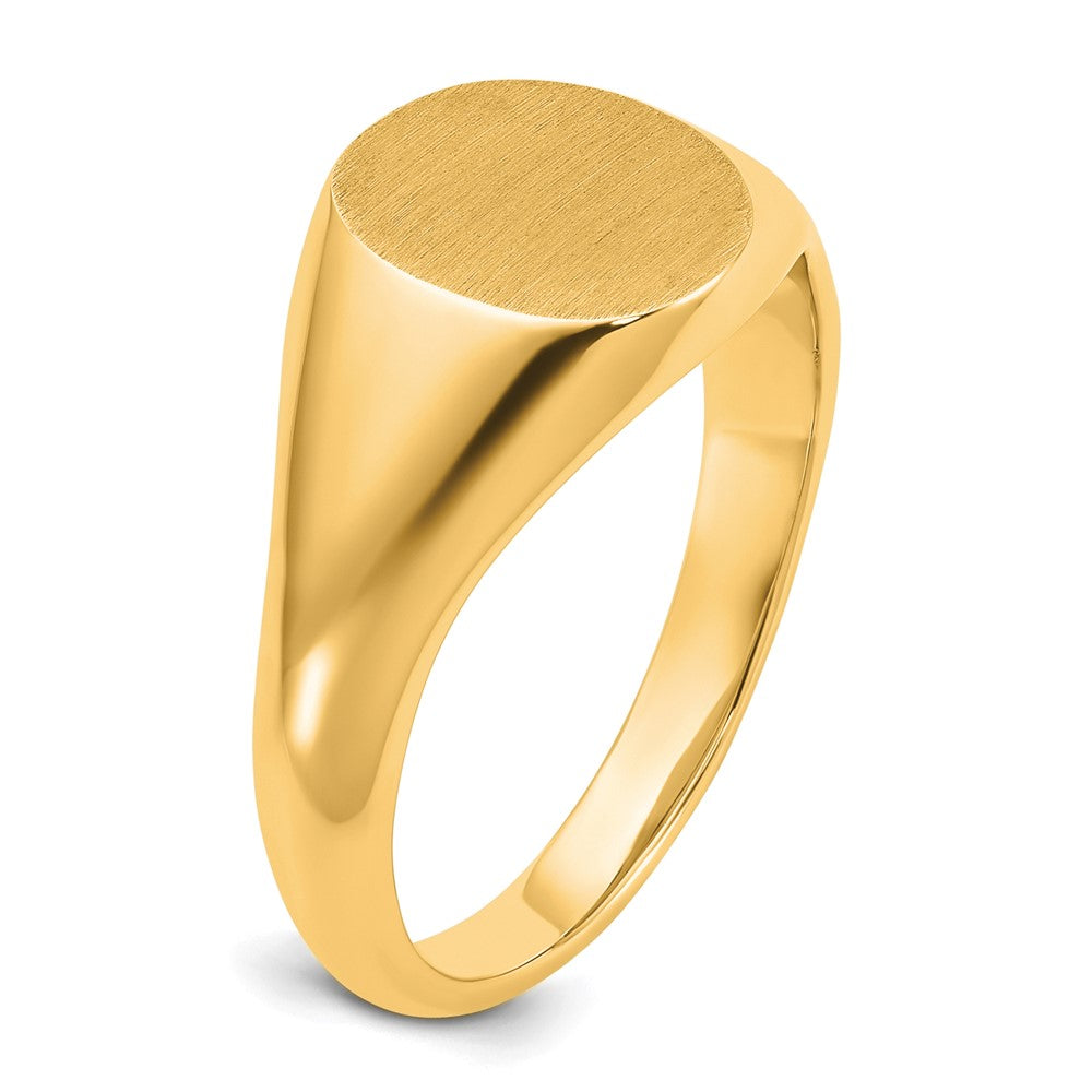 10k IBGoodman 12x10mm Men's Round Signet Ring