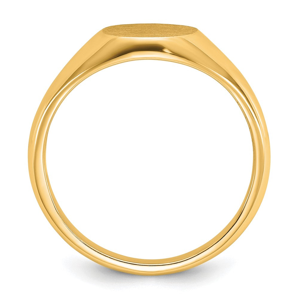 14k IBGoodman 12x10mm Men's Round Signet Ring