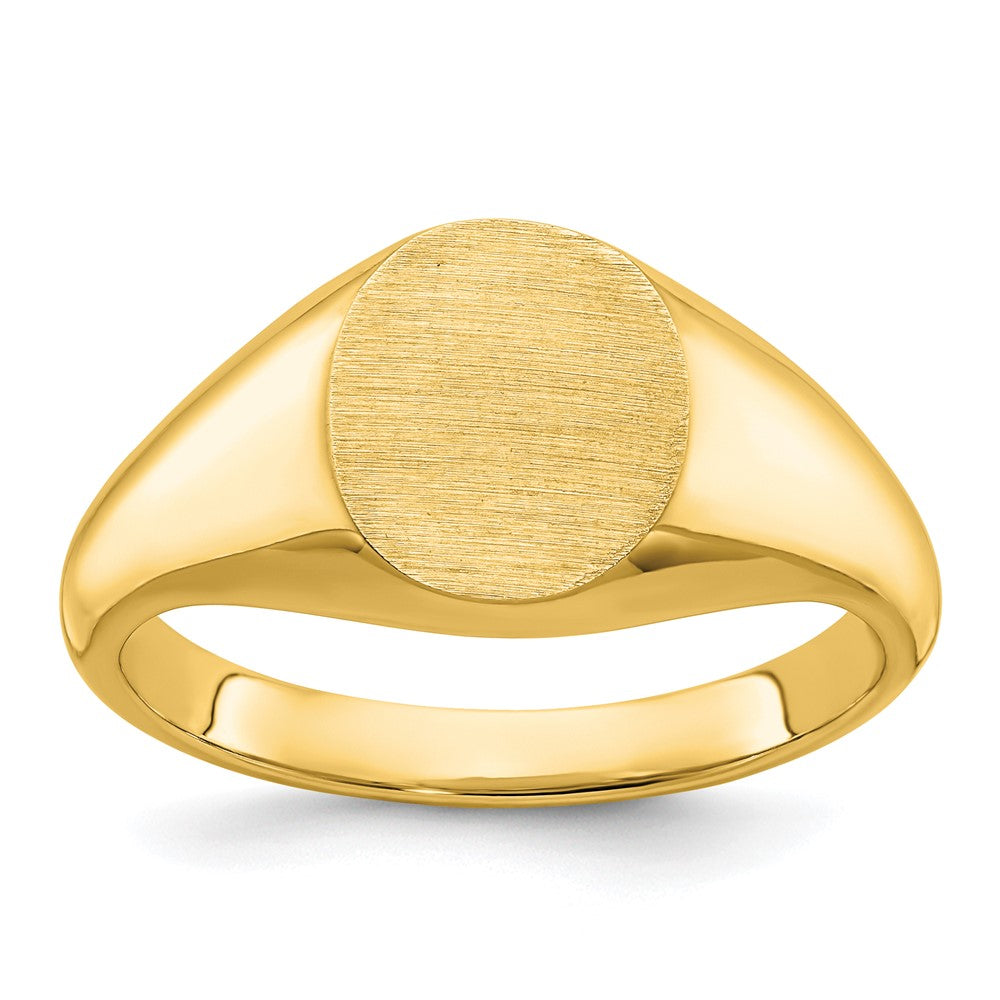 14k IBGoodman 12x10mm Men's Round Signet Ring