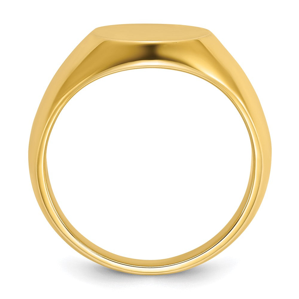 14k IBGoodman 14x12mm Men's Oval Face Signet Ring