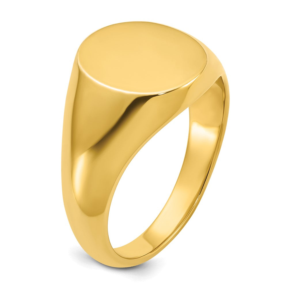 14k IBGoodman 14x12mm Men's Oval Face Signet Ring