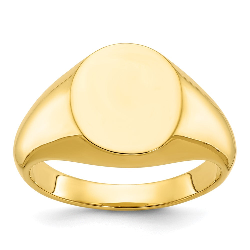 14k IBGoodman 14x12mm Men's Oval Face Signet Ring