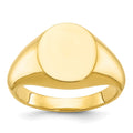 14k IBGoodman 14x12mm Men's Oval Face Signet Ring