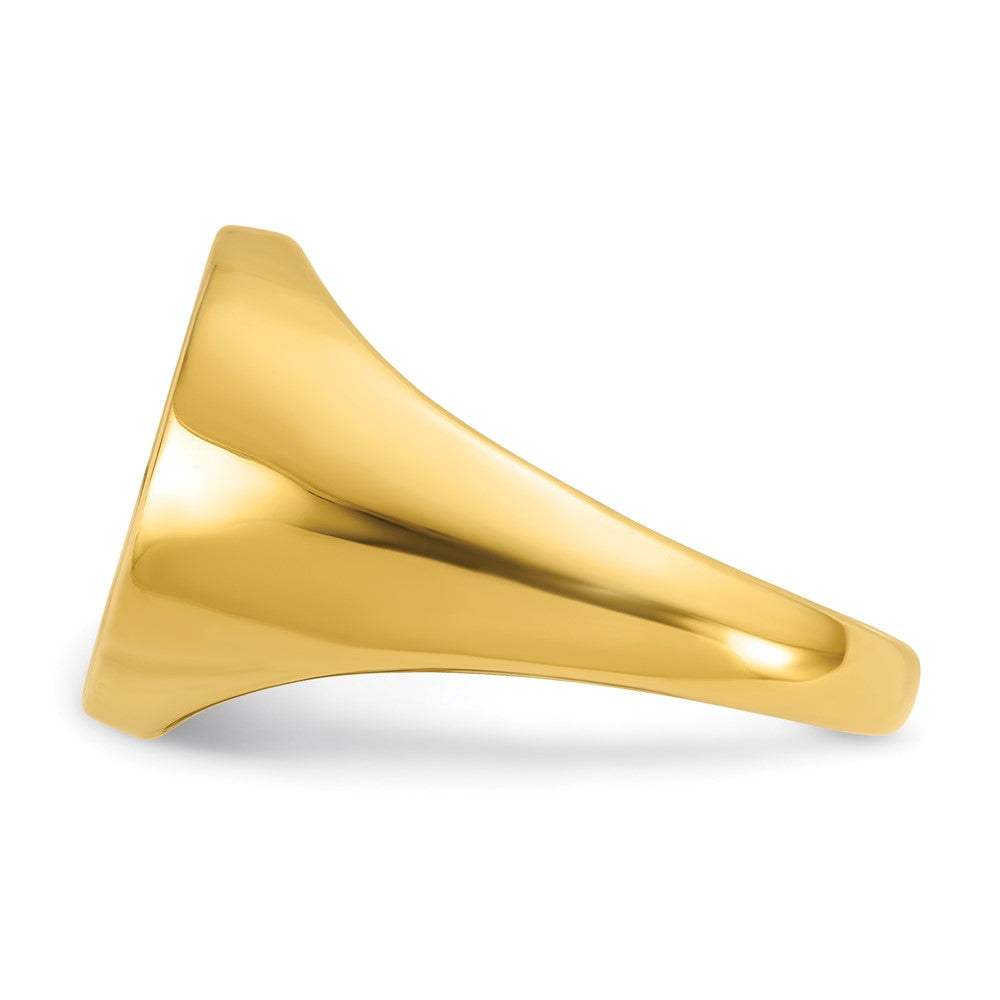 14k IBGoodman 16x14mm Men's Round Signet Ring