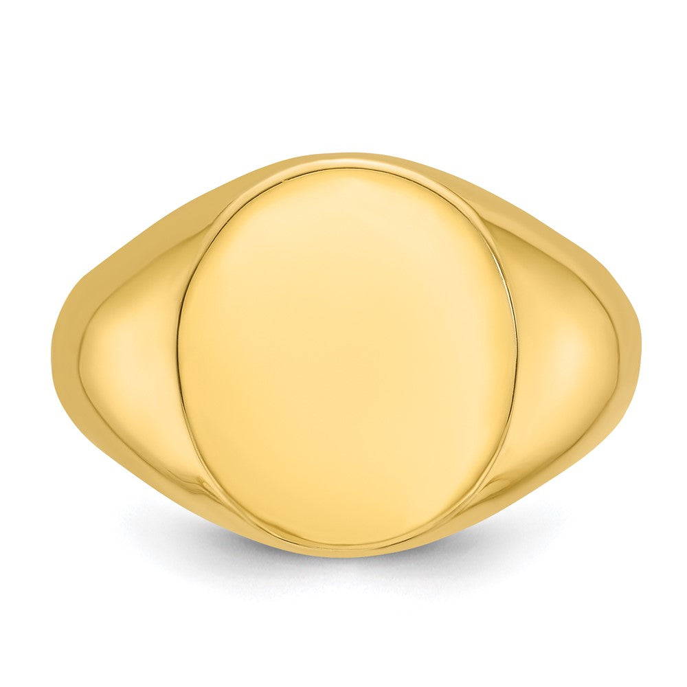 14k IBGoodman 16x14mm Men's Round Signet Ring
