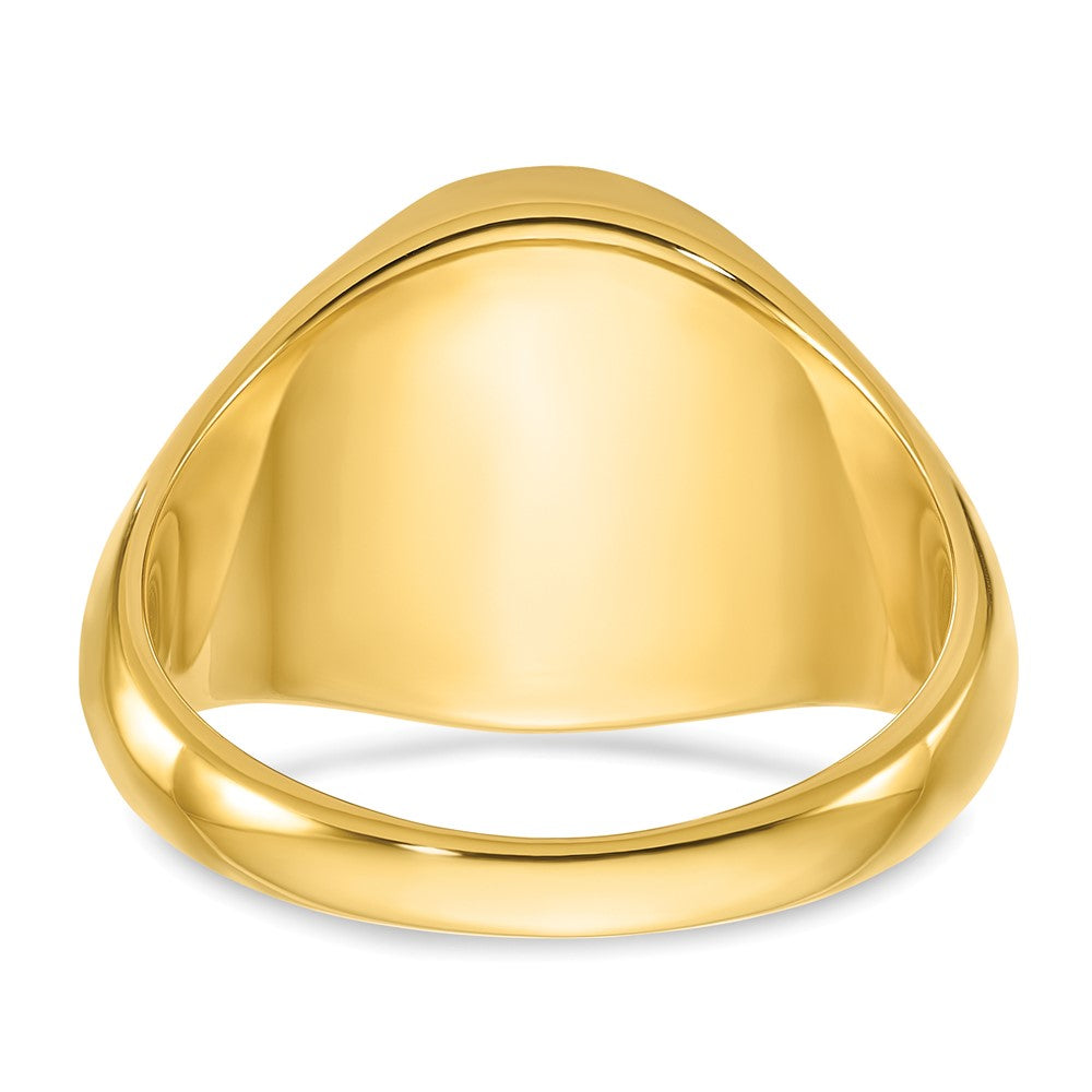 14k IBGoodman 16x14mm Men's Round Signet Ring