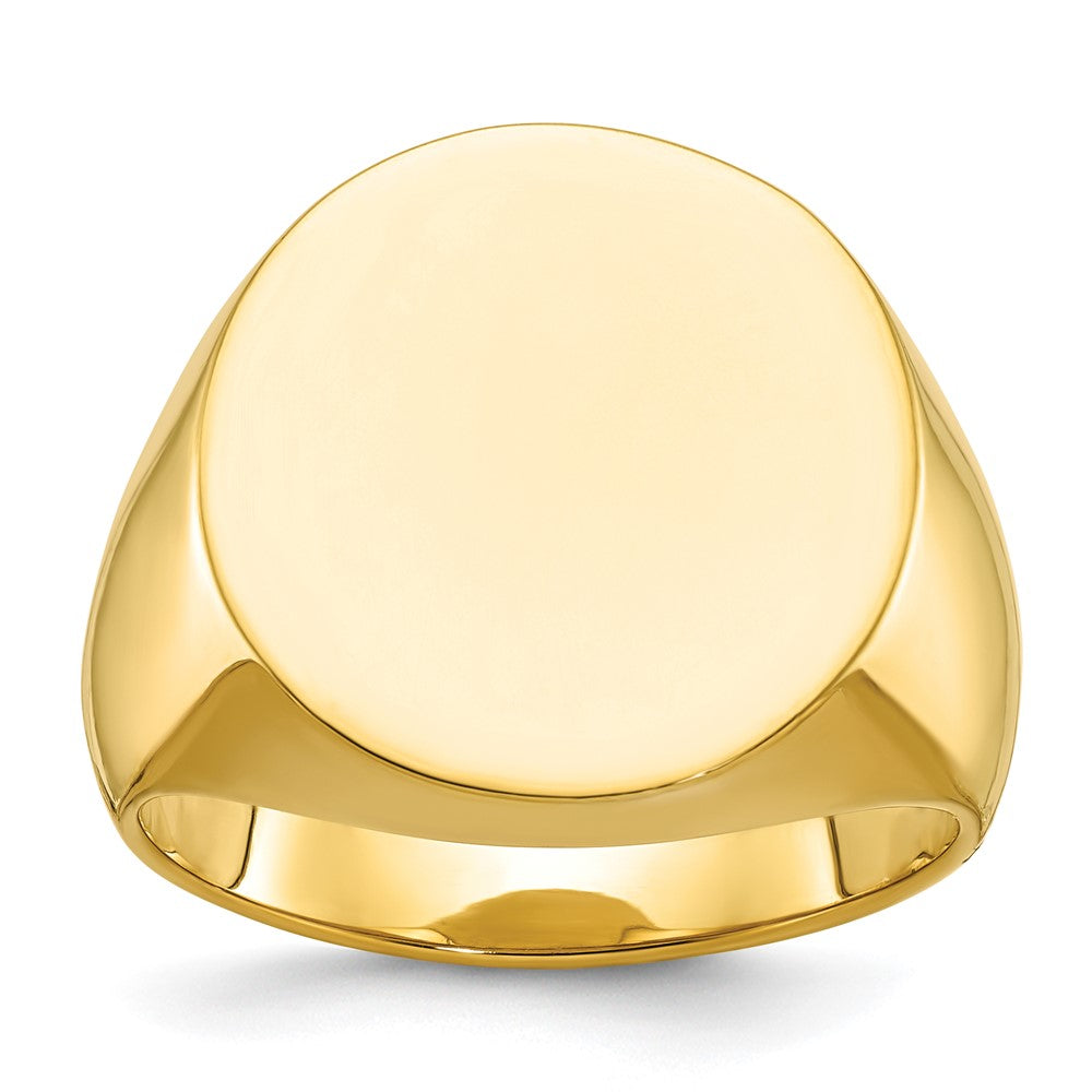 10k IBGoodman 20x18mm Men's Round Signet Ring
