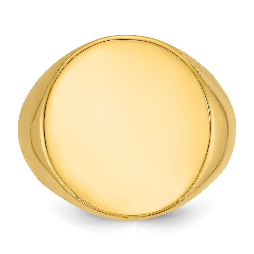 14k IBGoodman 20x18mm Men's Round Signet Ring