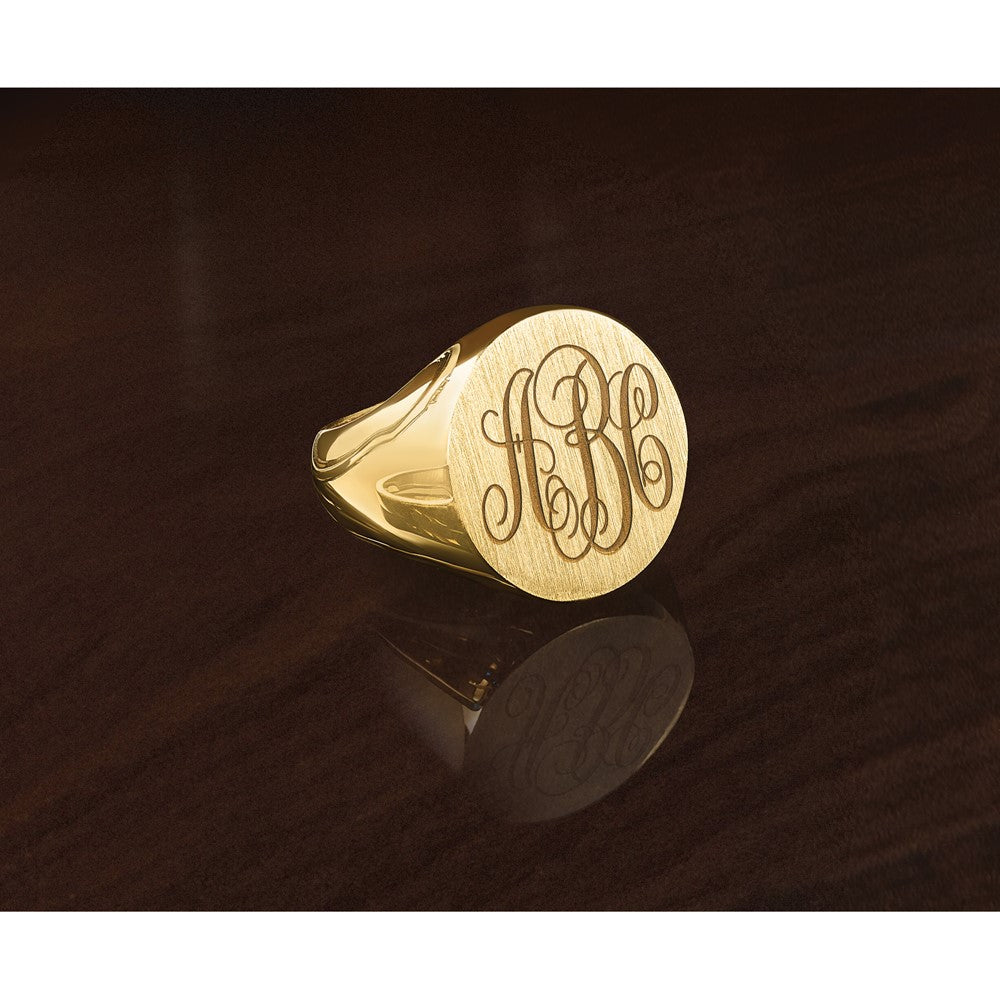 14k IBGoodman 20x18mm Men's Round Signet Ring