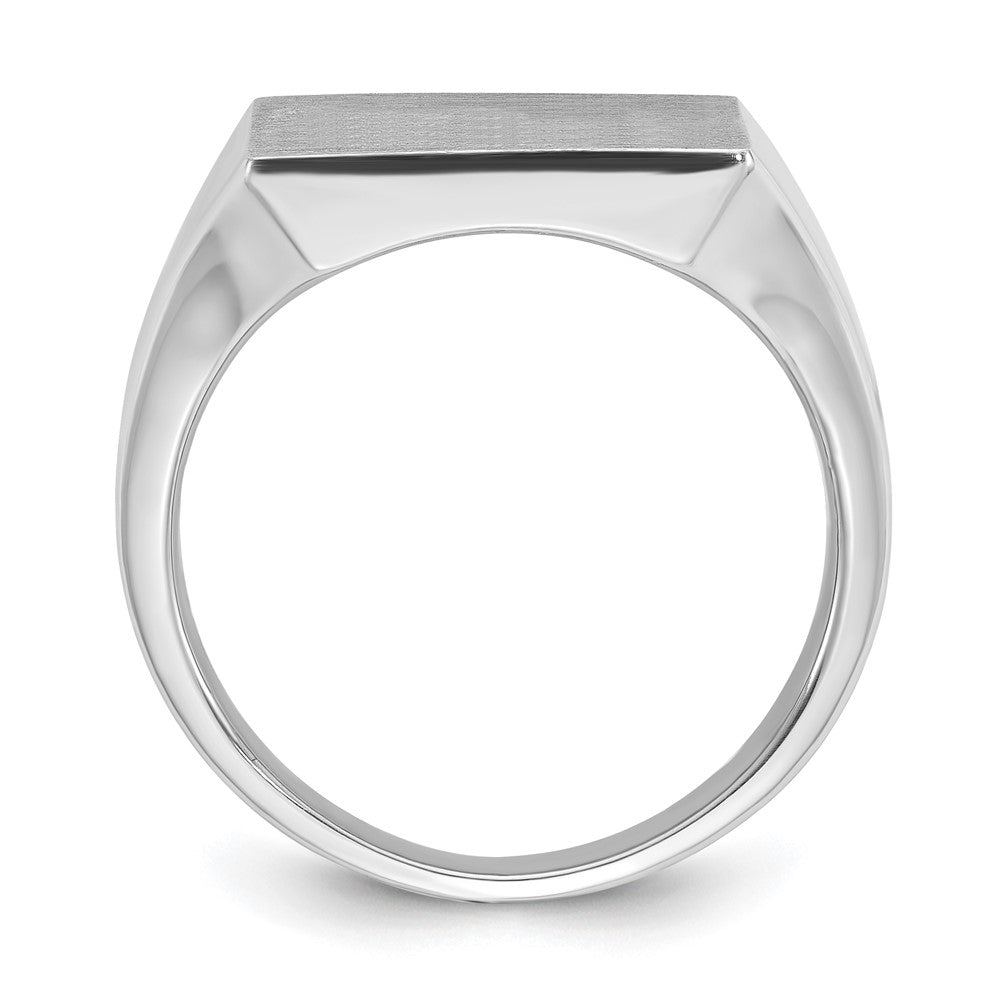 14k White Gold IBGoodman 16x16mm Men's Square Signet Ring