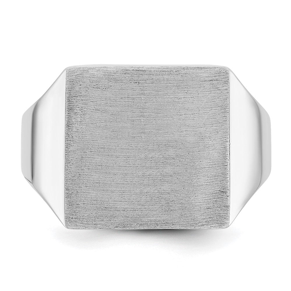 14k White Gold IBGoodman 16x16mm Men's Square Signet Ring