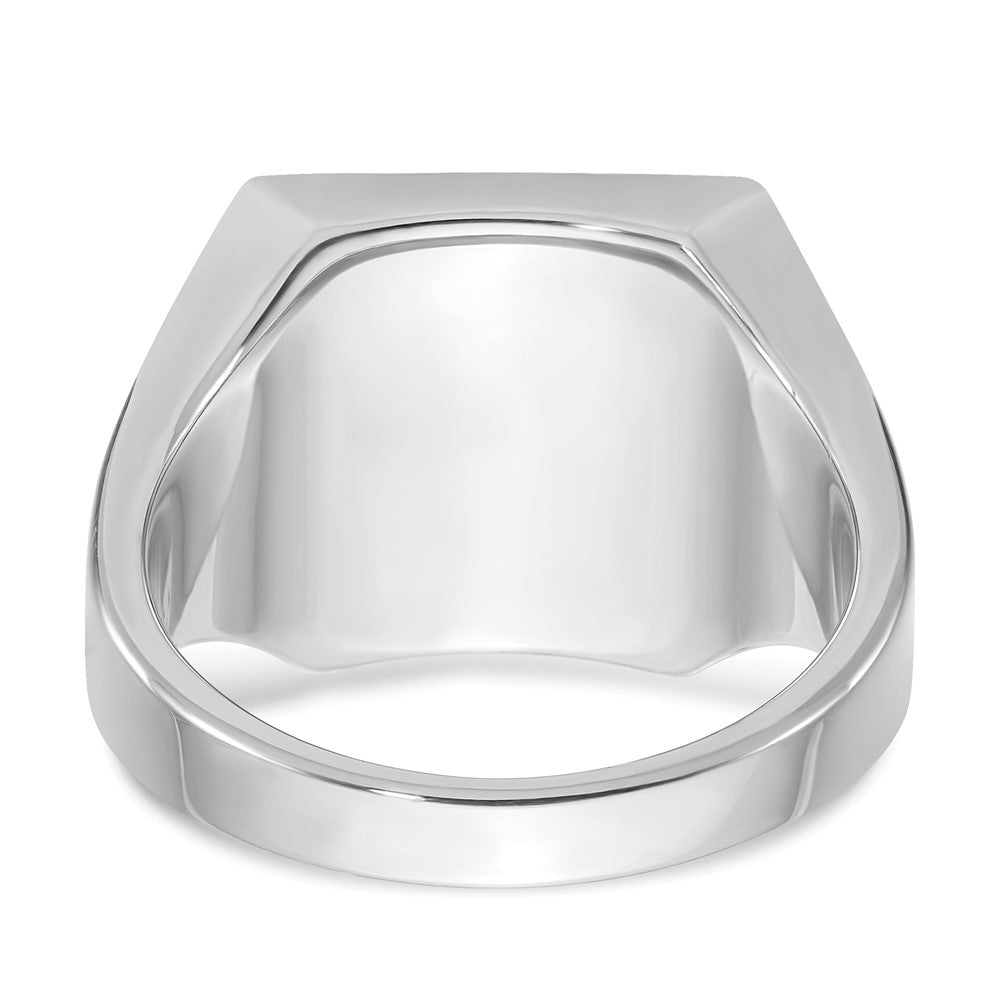 14k White Gold IBGoodman 16x16mm Men's Square Signet Ring