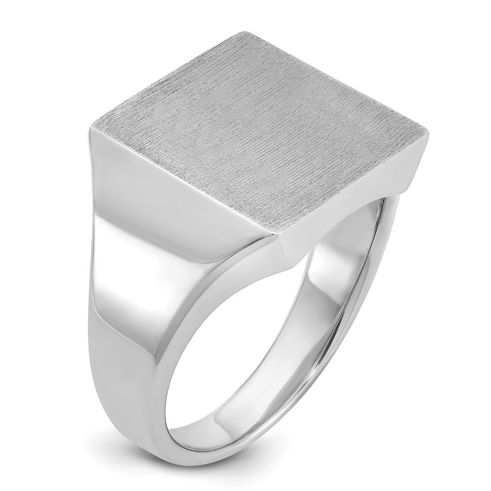 14k White Gold IBGoodman 16x16mm Men's Square Signet Ring