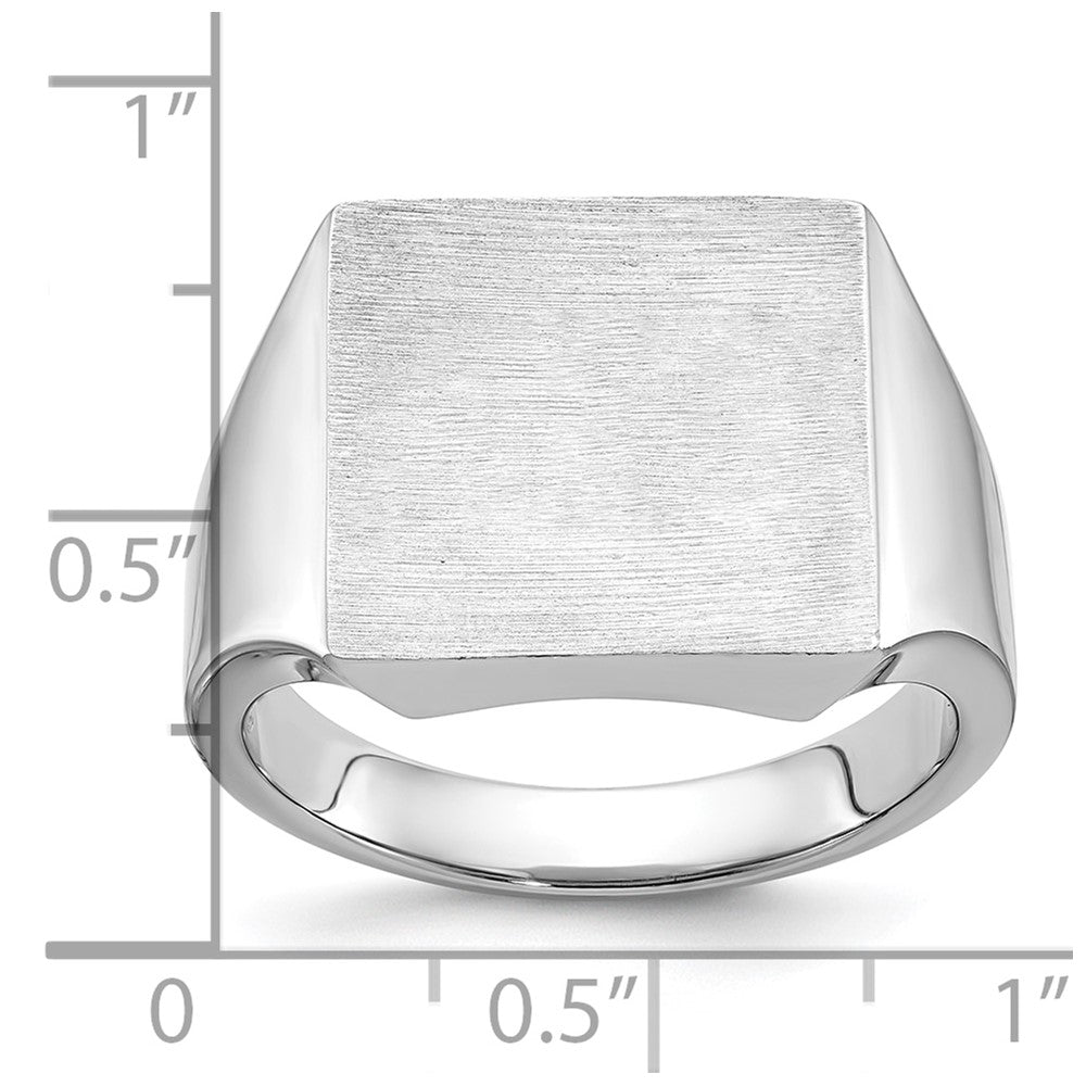 14k White Gold IBGoodman 16x16mm Men's Square Signet Ring