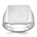14k White Gold IBGoodman 16x16mm Men's Square Signet Ring