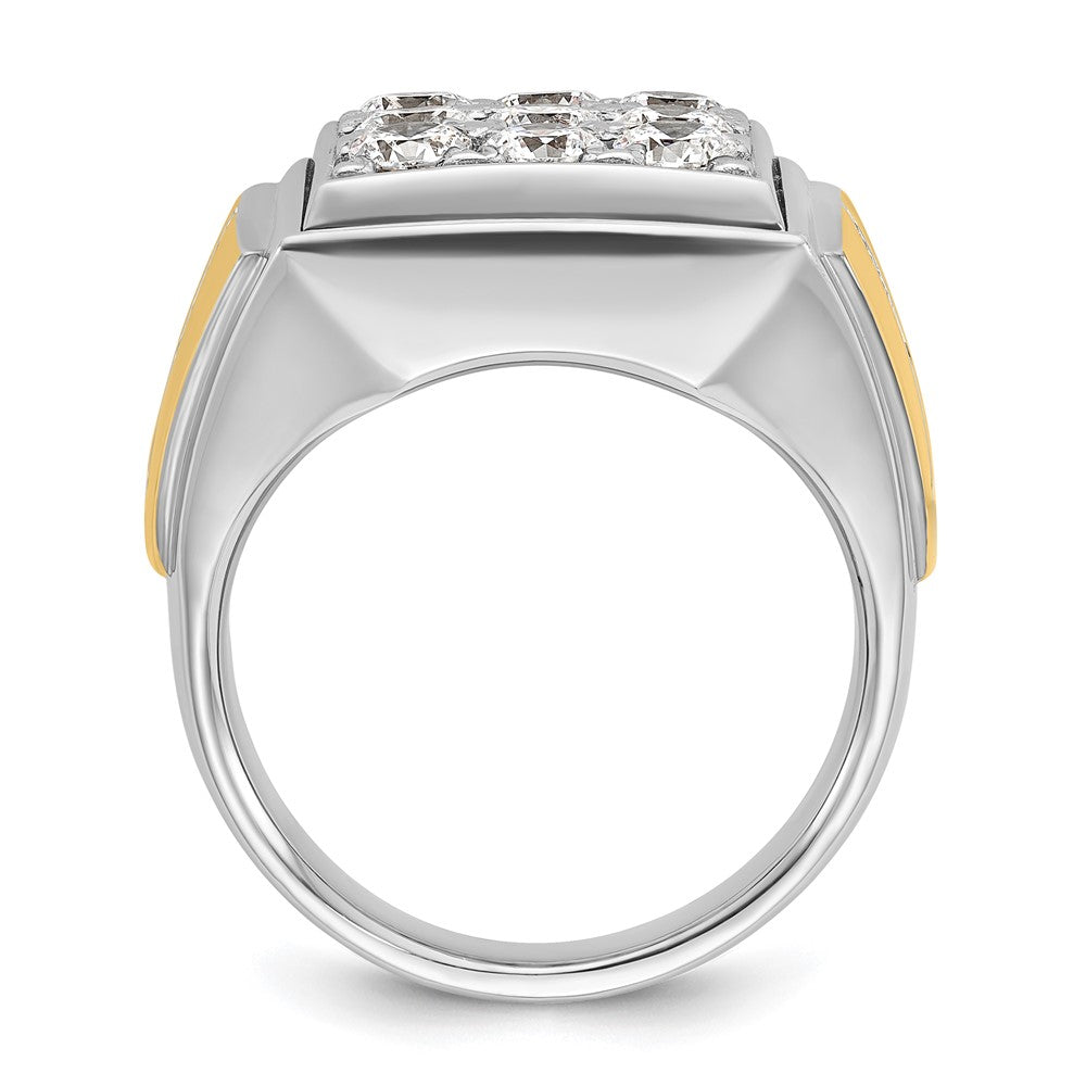 14k Two-tone IBGoodman Men's Polished Square Cluster Ring Mounting
