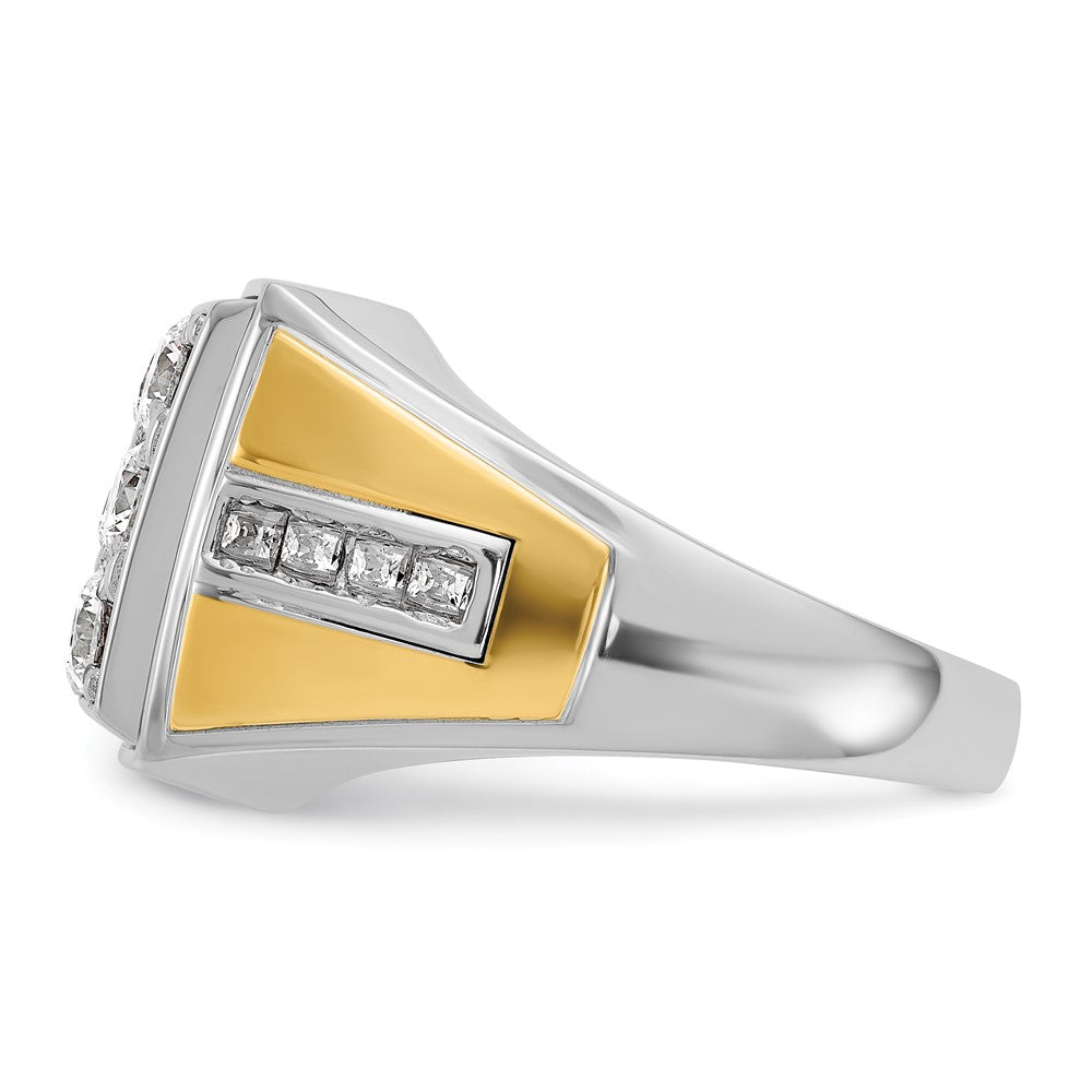 14k Two-tone IBGoodman Men's Polished Square Cluster Ring Mounting