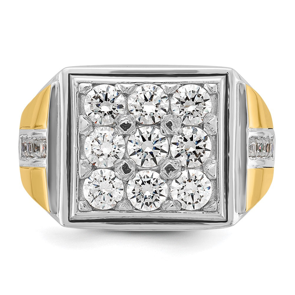 14k Two-tone IBGoodman Men's Polished Square Cluster Ring Mounting