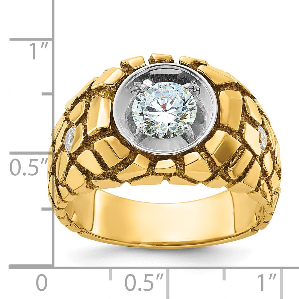 10k Yellow Gold IBGoodman Men's Diamond Nugget Complete Ring