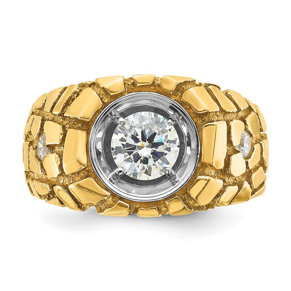 14k Two-tone IBGoodman Men's Diamond Nugget Complete Ring