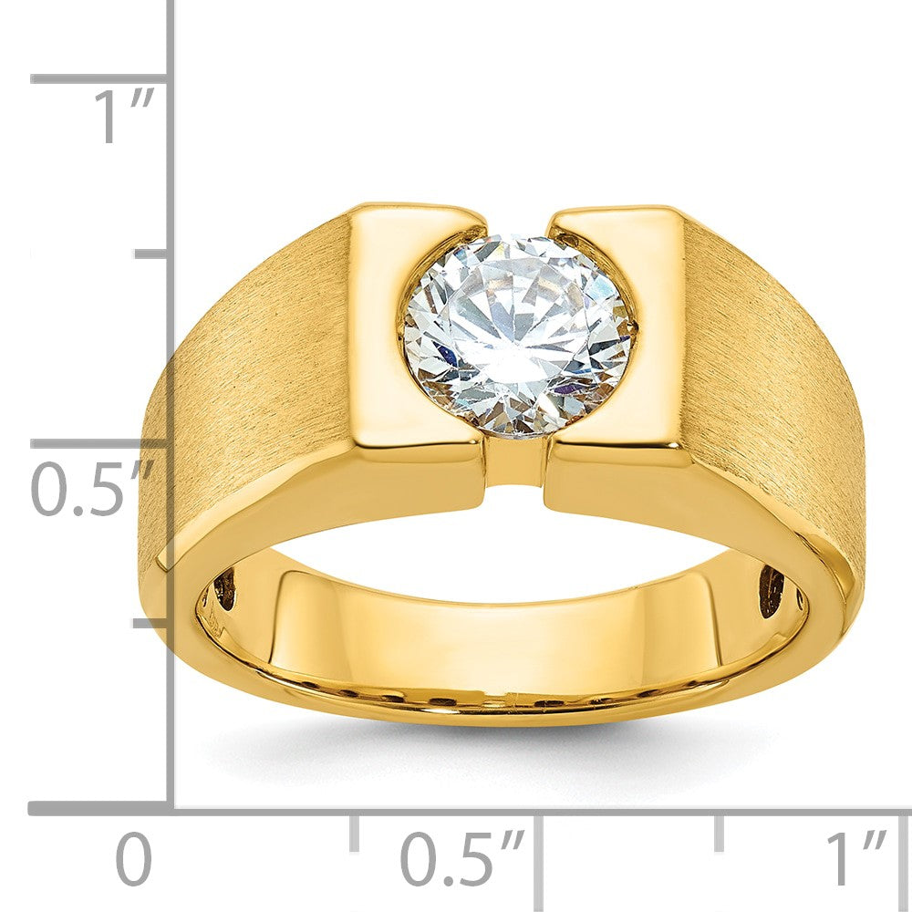 14k IBGoodman Men's Polished and Satin Diamond Ring Mounting