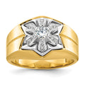 14k Two-tone IBGoodman Men's Polished & Grooved Star Ring Mounting