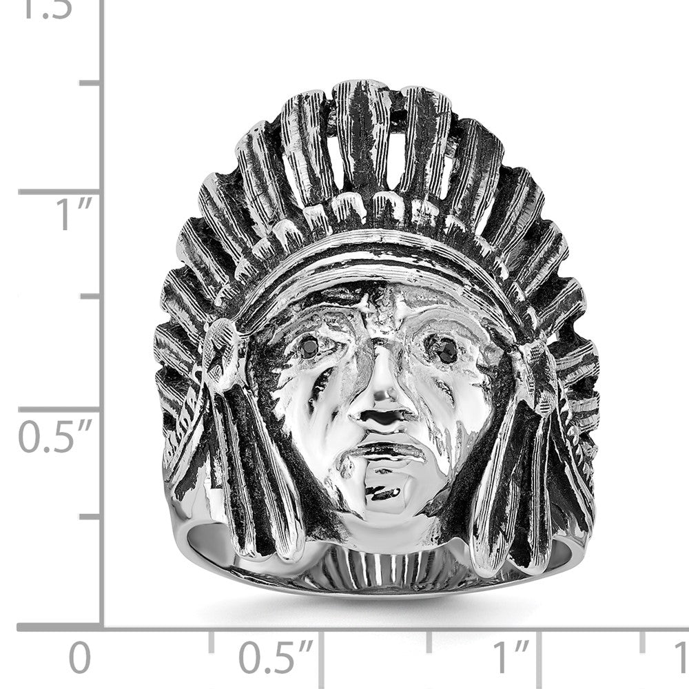 14k White Gold IBGoodman Antiqued Diamond Native Headdress Ring Mounting