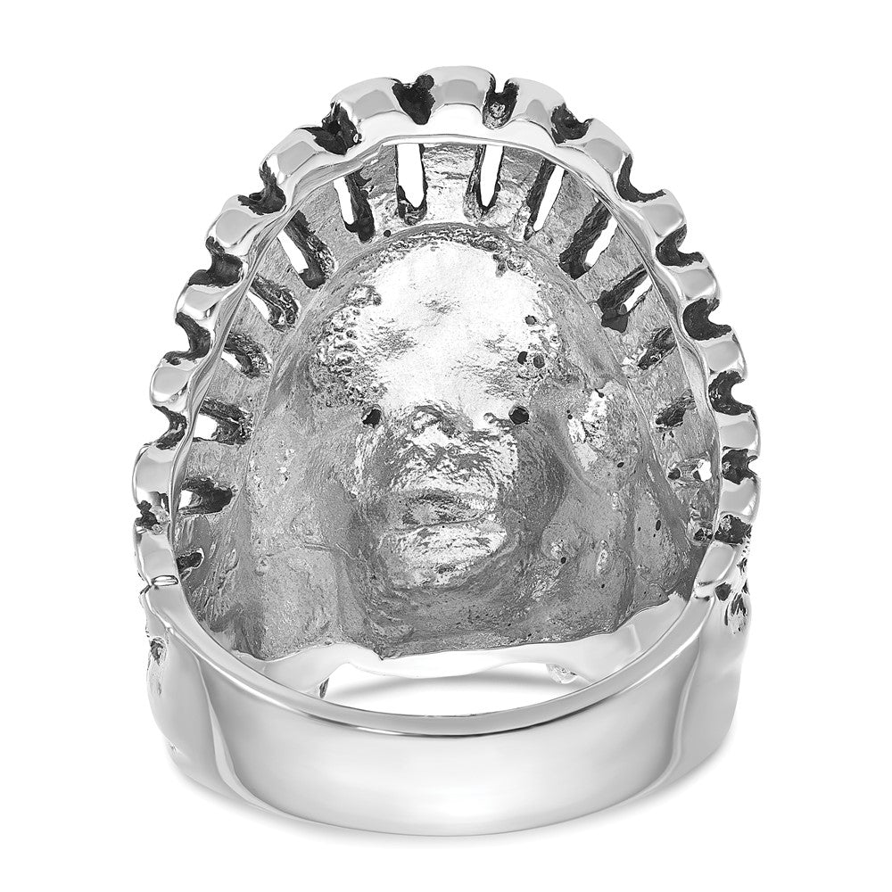 14kw IBGoodman Men's Antiqued Black Diamond Native Headdress Complete Ring