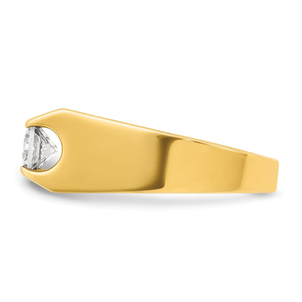 14k IBGoodman Men's Polished 3-Stone Diamond Ring