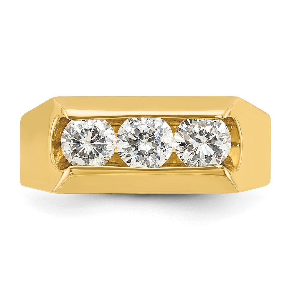 14k IBGoodman Men's Polished 3-Stone Ring Mounting