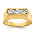 14k IBGoodman Men's Polished 3-Stone Diamond Ring