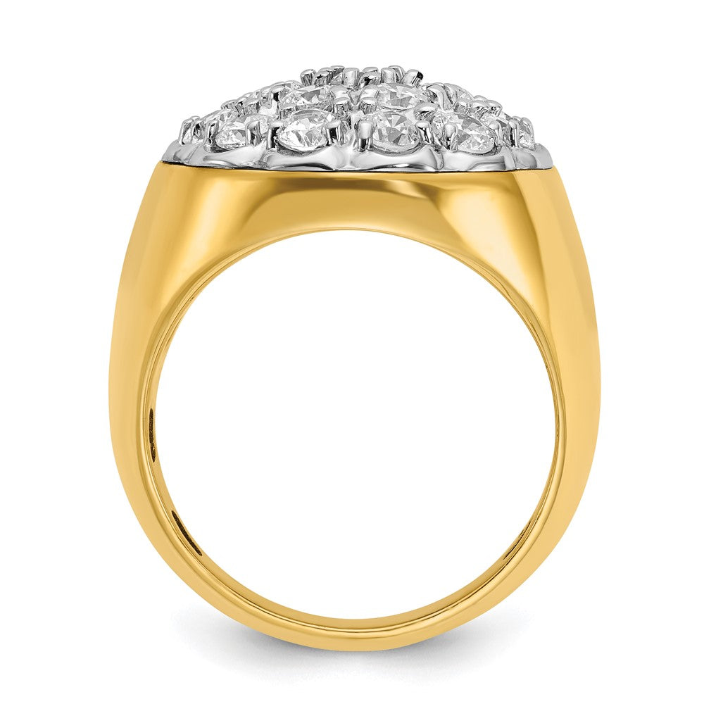 14k Two-tone IBGoodman Men's Polished Diamond Round Cluster Ring