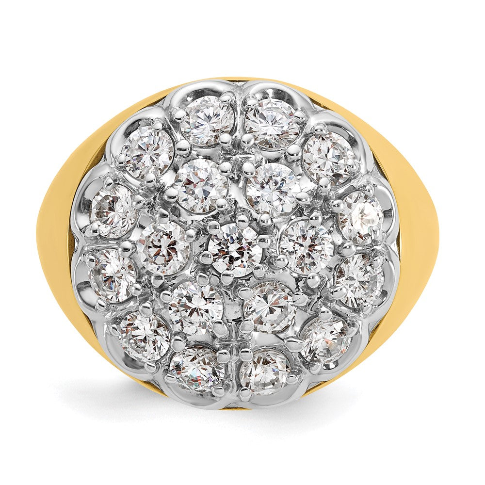 14k Two-tone IBGoodman Men's Polished Round Cluster Ring Mounting
