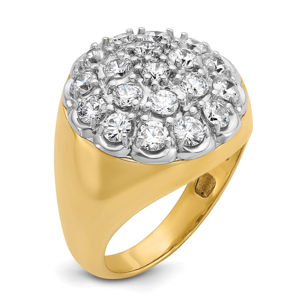14k Two-tone IBGoodman Men's Polished Round Cluster Ring Mounting