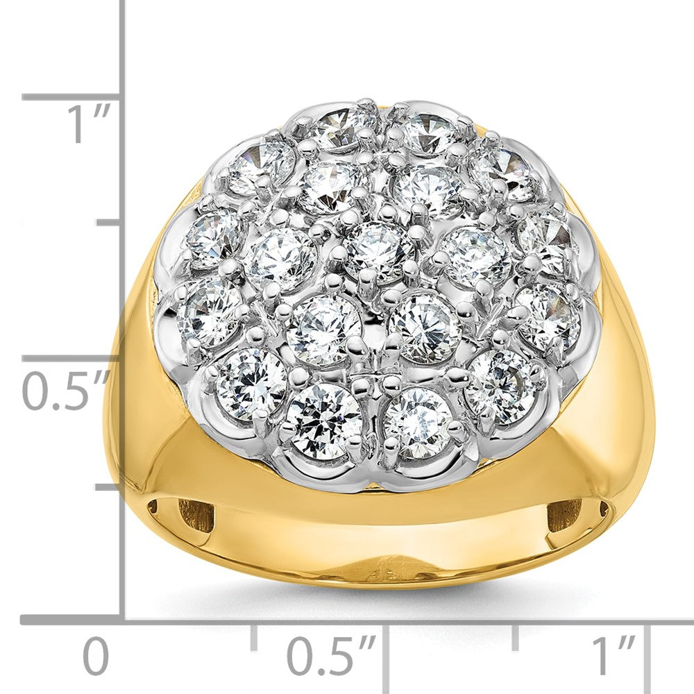 14k Two-tone IBGoodman Men's Polished Diamond Round Cluster Ring