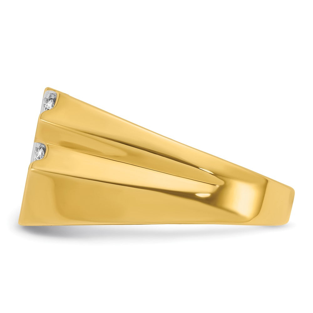 14k IBGoodman Men's Polished and Grooved Ring Mounting